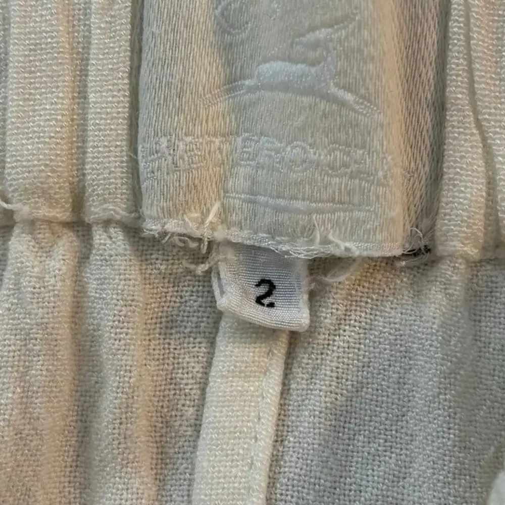 Heteroclite Size 2 US M Pants Lagenlook Ivory Cream Elastic Waist Pockets